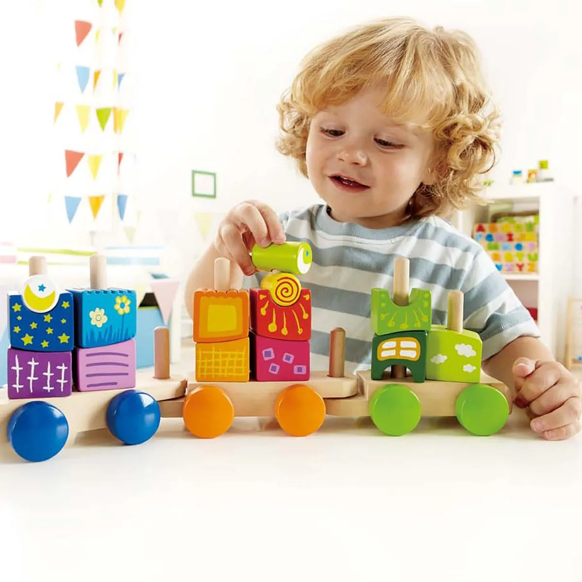 Hape Fantasiebausteine Eisenbahn E0417 - Bouwset - Multicolor