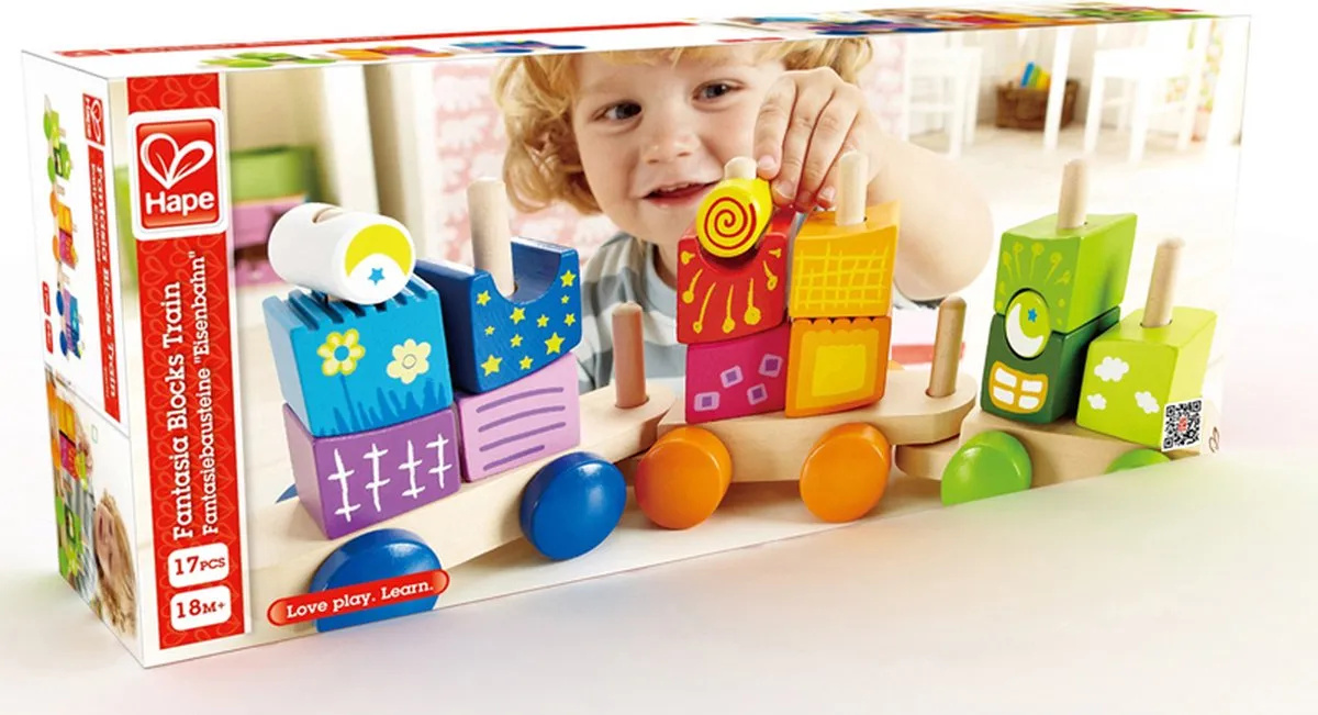 Hape Fantasiebausteine Eisenbahn E0417 - Bouwset - Multicolor