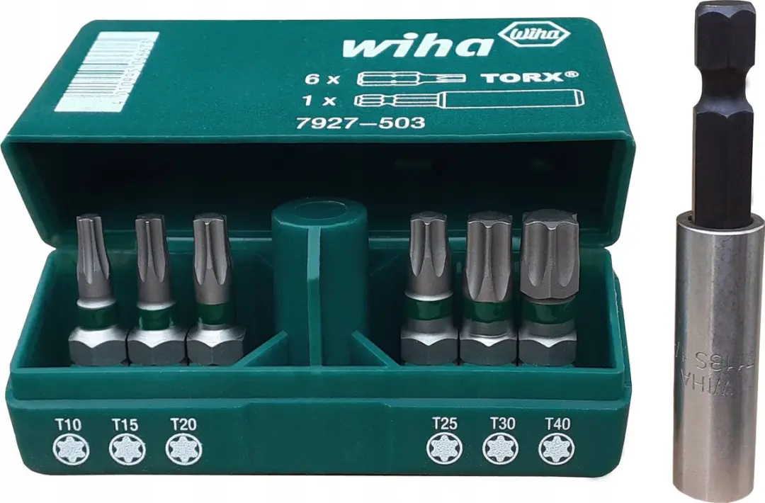Wiha Groene Tresor Torx Bitset 7-delig 1/4"