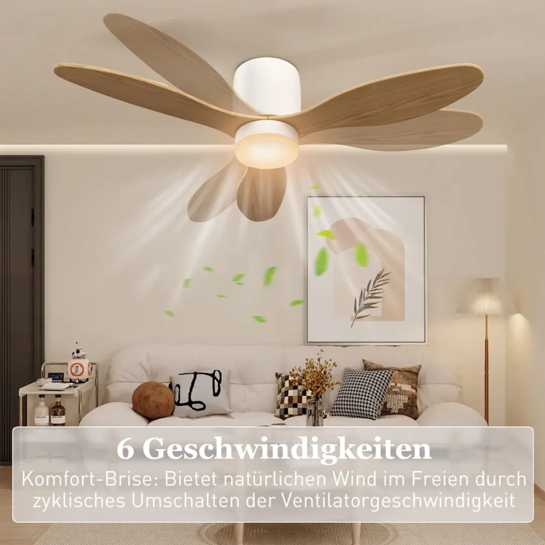 Homcom Plafondventilator met lamp - Ø115cm - Zwart