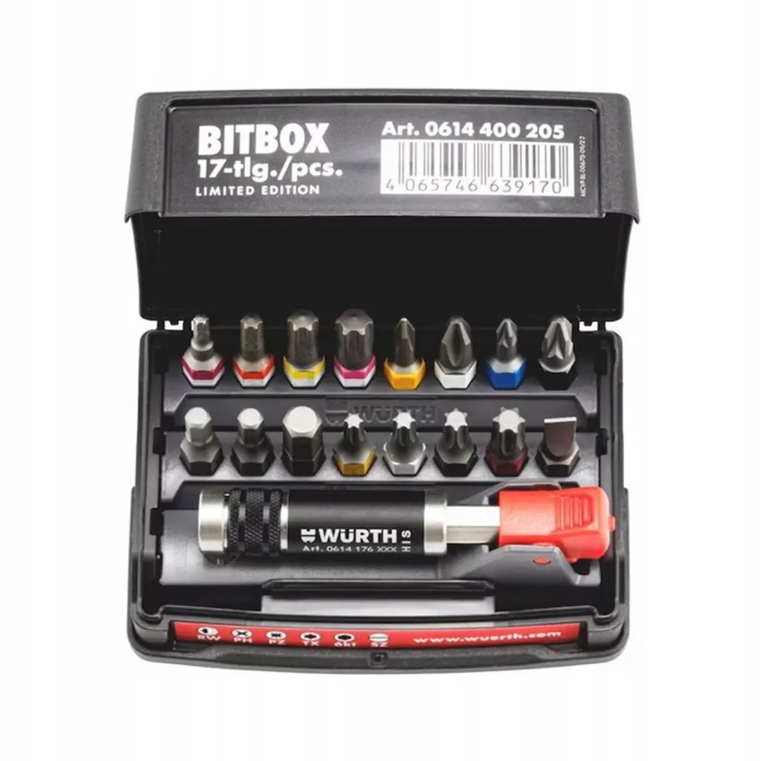 Würth Bitset 6,3mm 16-delig met Magnetische Houder