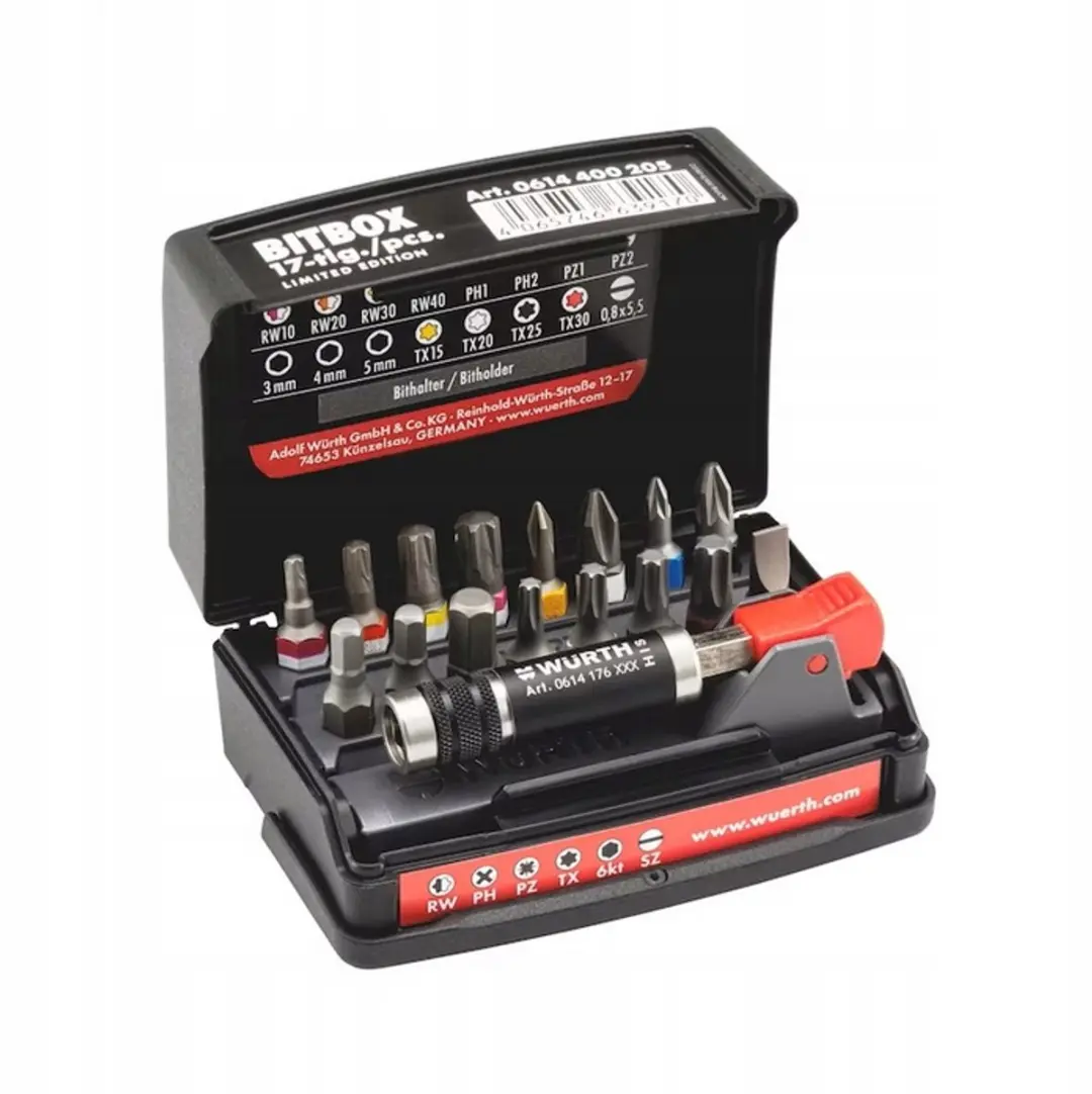 Würth Bitset 6,3mm 16-delig met Magnetische Houder