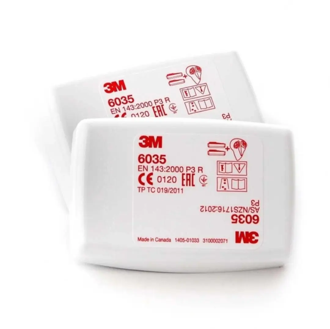3M 6035 Stoffilterset P3 - 2 Stuks - Wit/Zwart