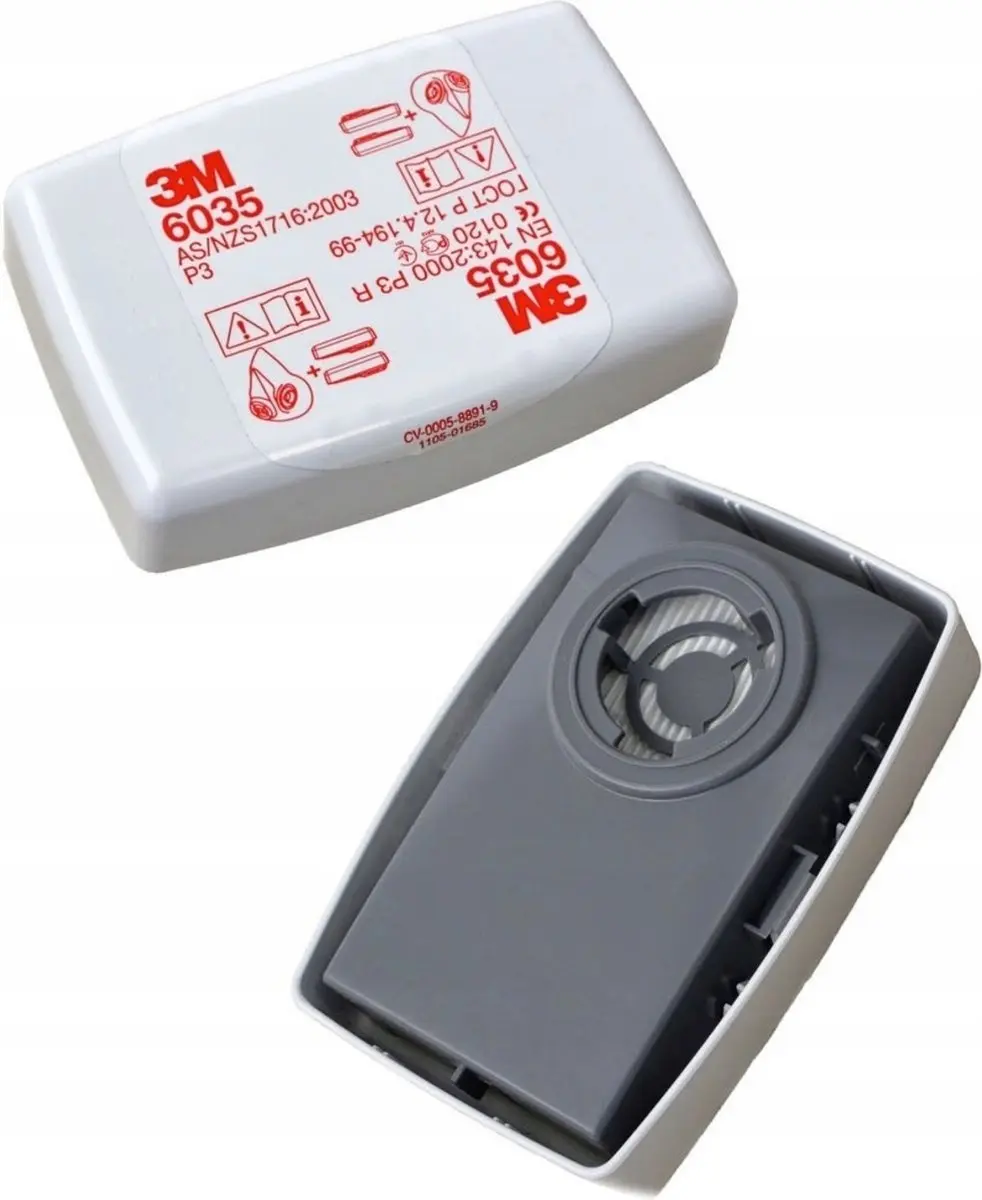 3M 6035 Stoffilterset P3 - 2 Stuks - Wit/Zwart