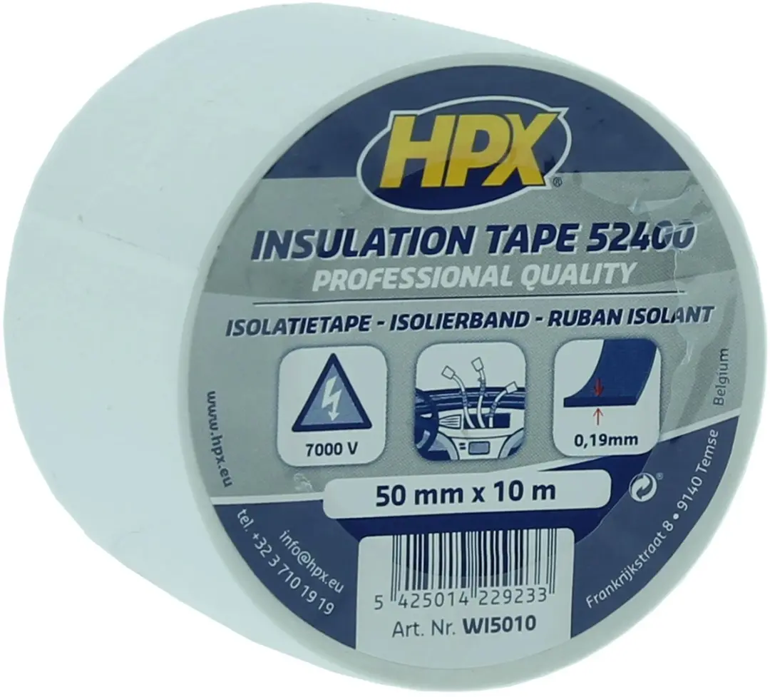 HPX PVC Isolatietape 50mm x 10m - Wit