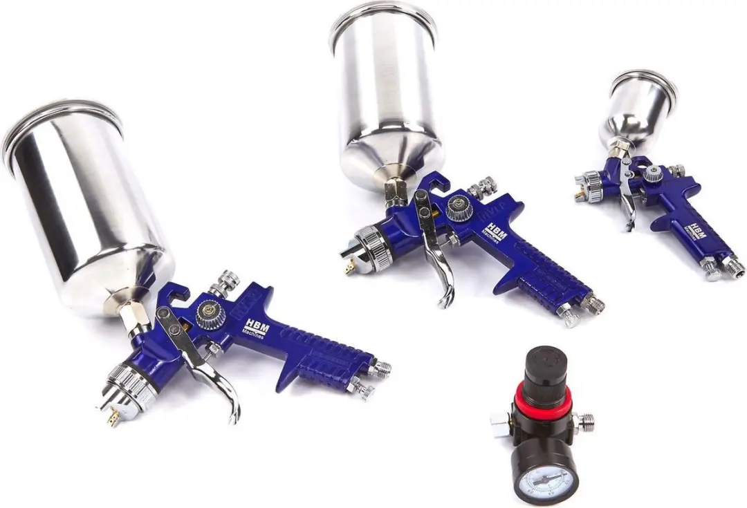 HBM 8-delige Verfspuitenset Toolsidee - 0.60L - Aluminium Beker