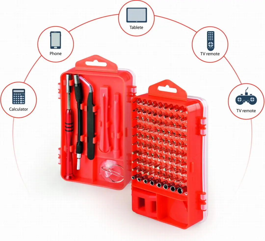 Cablexpert TK-SD-07 Precisie Bitset 108-delig - Rood