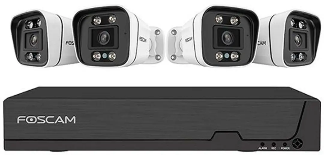 Foscam FNA108E-B4-2T-B Beveiligingscamera Set - 4x 8MP PoE - 2TB Wit