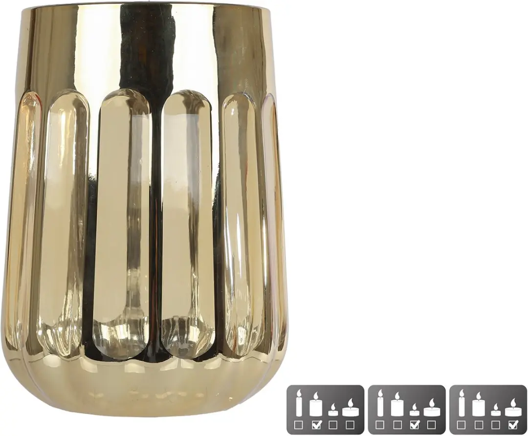 Van Manen Windlicht Goud Glas 15W