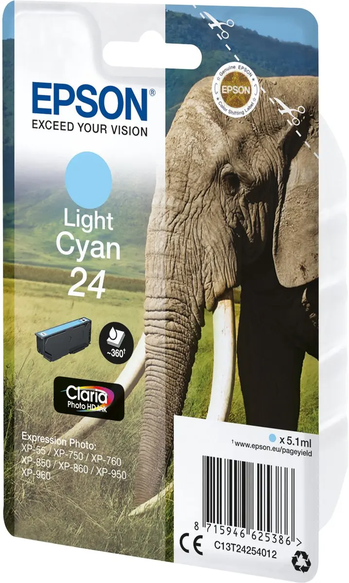 Epson Elephant 24 Claria Photo HD C13T24254022 Inktcartridge