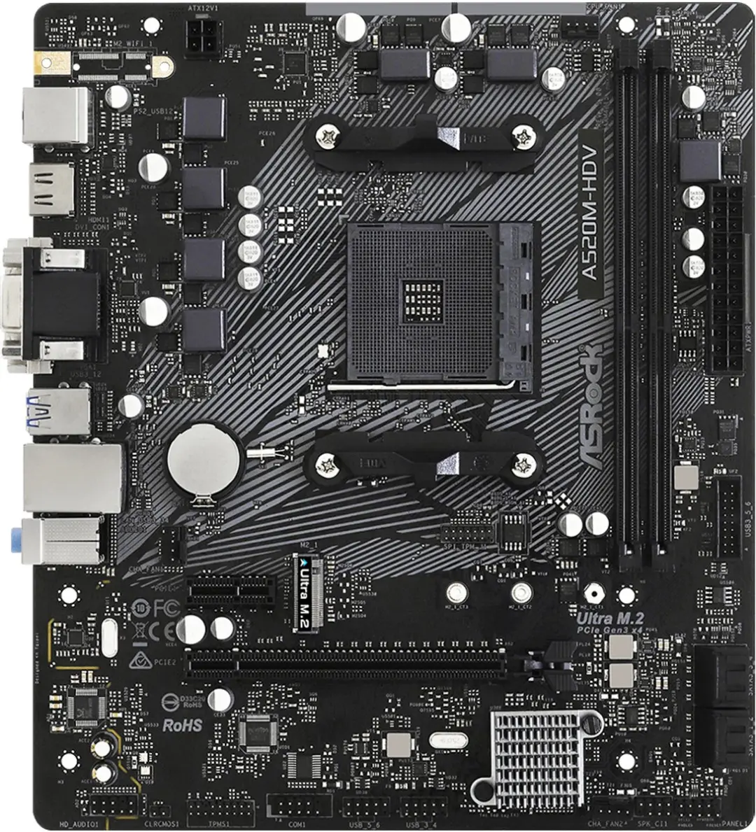 ASRock A520-HDV Moederbord - AM4 mATX