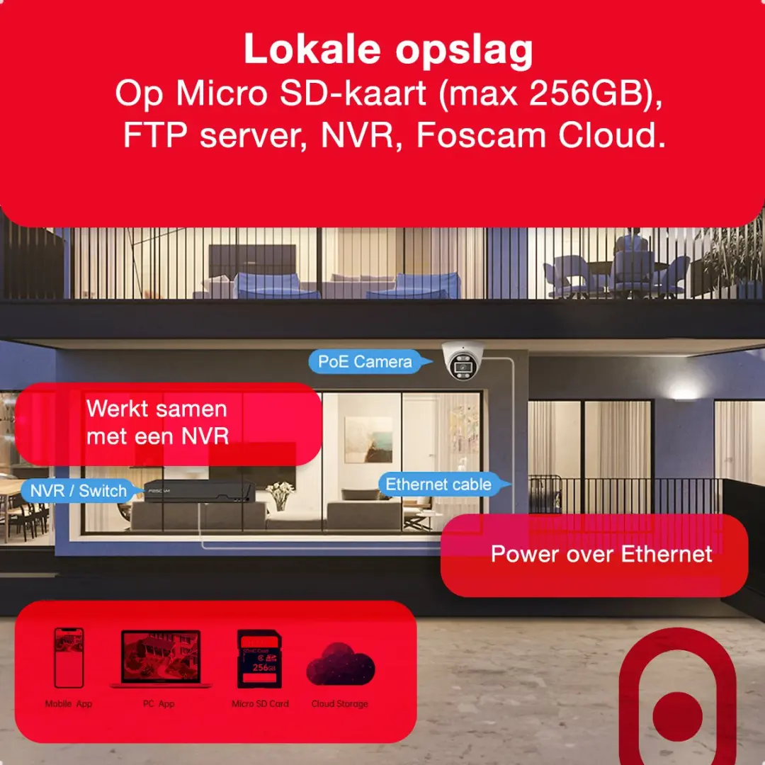 Foscam T5EP Beveiligingscamera Buiten 5MP - PoE - Zwart