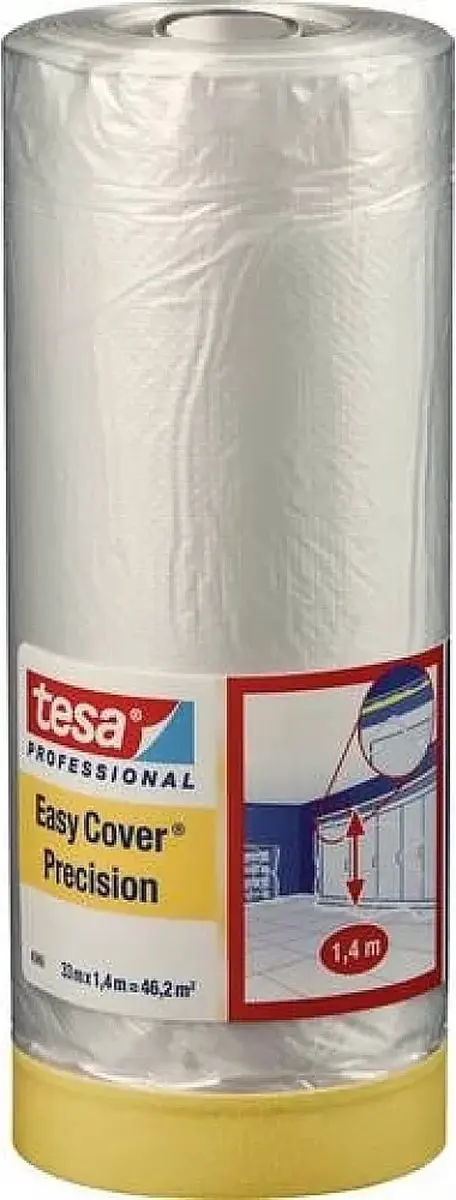 Tesa 04365-00001-01 Afdekfolie Easy Cover 4369 - 14m x 1.4m - Transparant - afbeelding 6 van 6