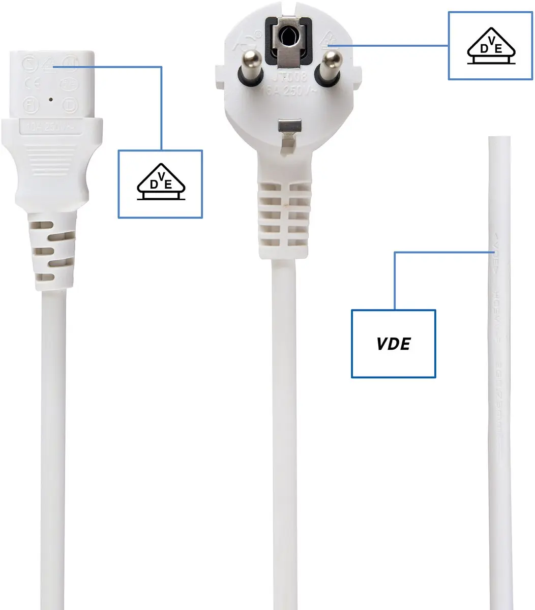 Cablexpert Netsnoer C13 1,8m Wit