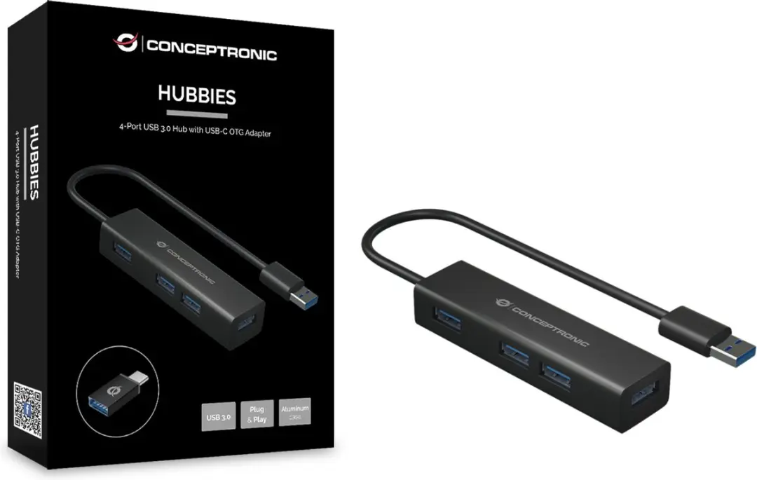 Conceptronic HUBBIES06B USB Hub - Zwart