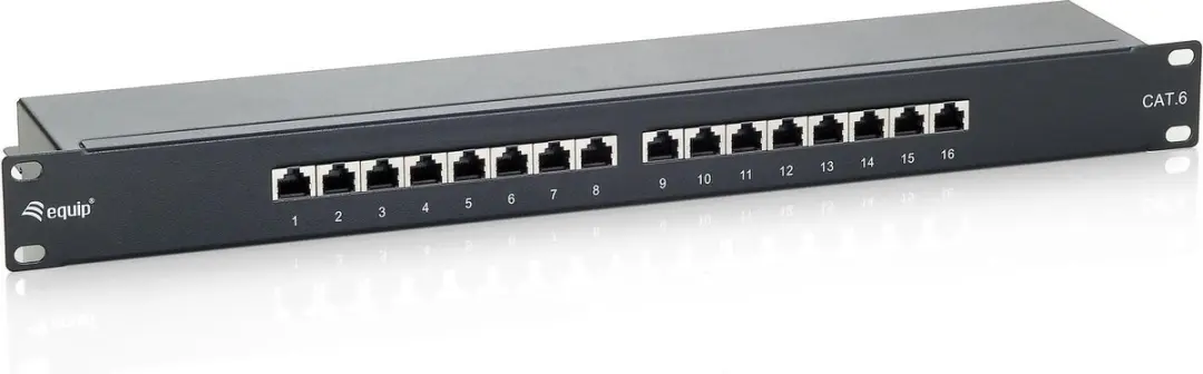 Patchpanel equip 16x RJ45 Cat6 19 1HE zwart