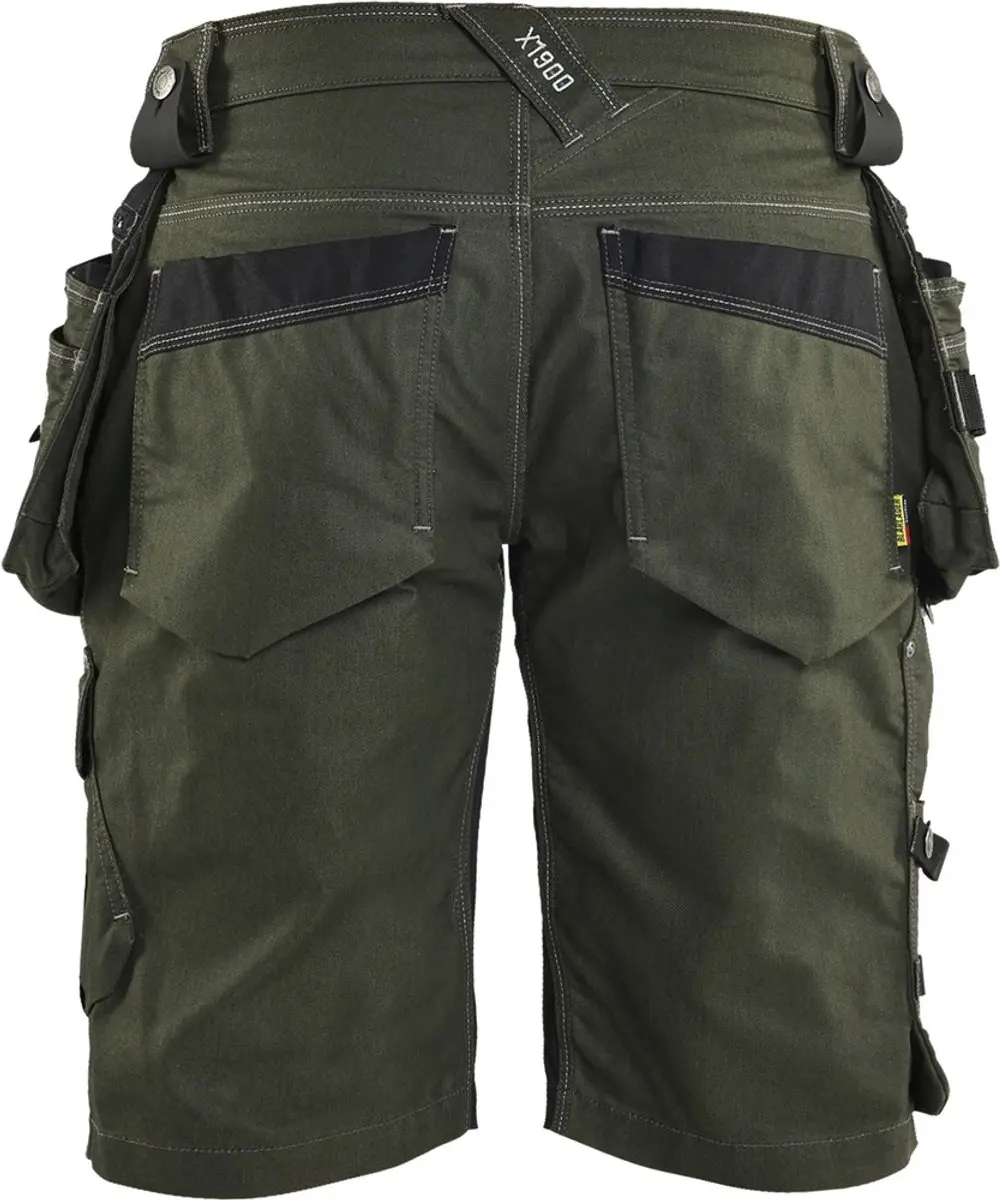 Blåkläder Short X1900 Denim Stretch Werkbroek 62 - Donker herfstgroen/Zwart