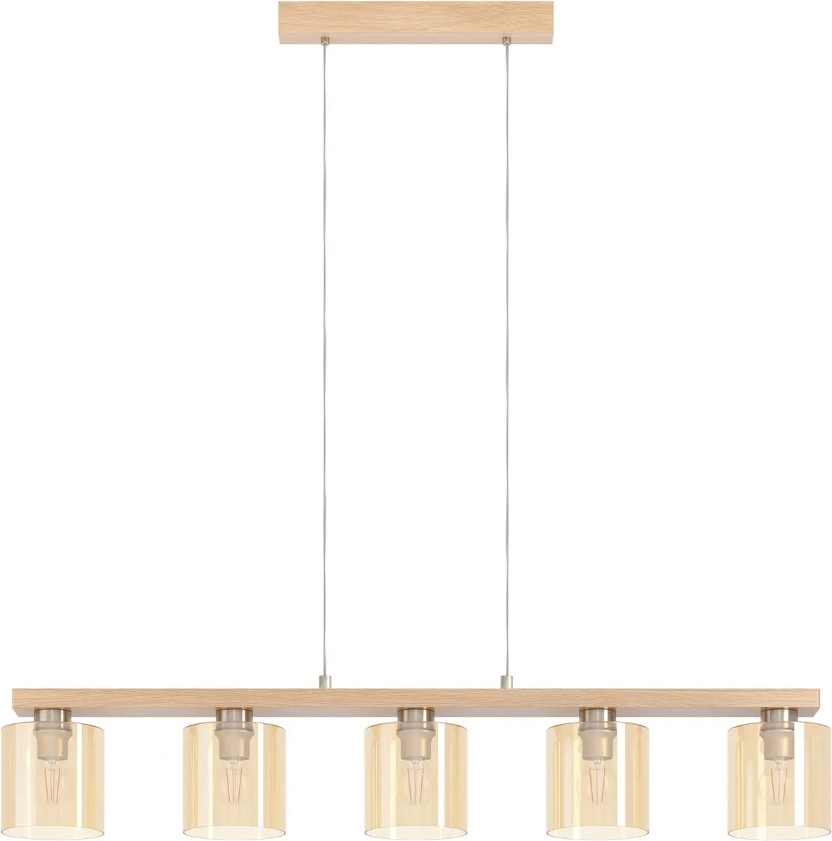 Eglo Castralvo Hanglamp 5x E27 - Bruin/Grijs