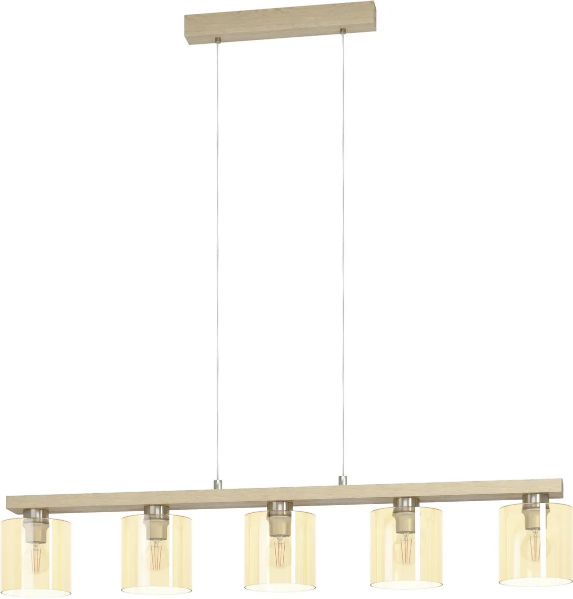Eglo Castralvo Hanglamp 5x E27 - Bruin/Grijs