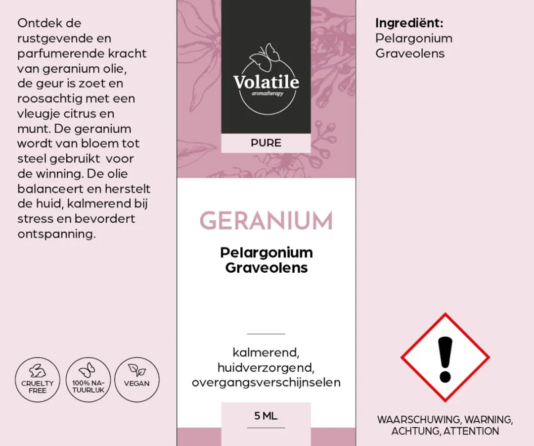Volatile Geranium Maroc Etherische Olie 5ml - 5 Stuks