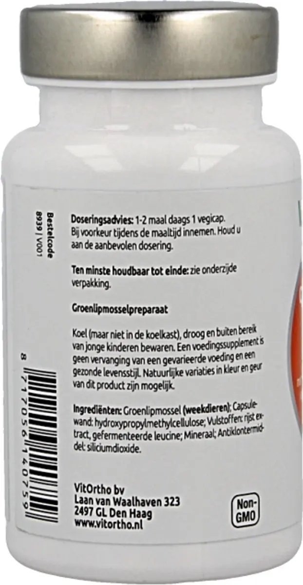 VitOrtho Groenlipmossel Extract 500mg - 60 Vegicaps