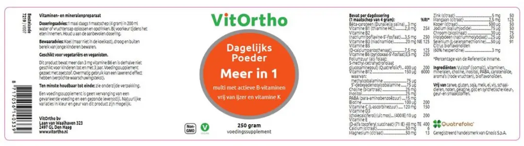 VitOrtho Meer in 1 Dagelijks Poeder 250g