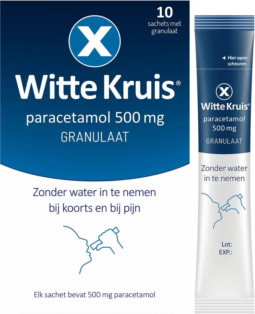 Witte Kruis Paracetamol Granulaat 500g - 10 Sachets