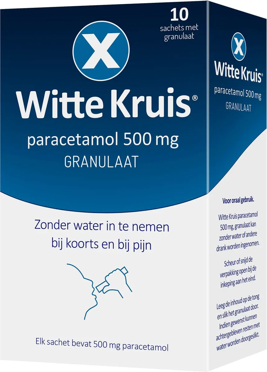 Witte Kruis Paracetamol Granulaat 500g - 10 Sachets