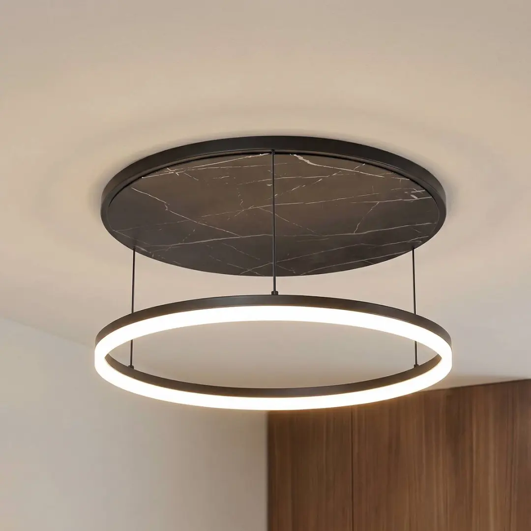 Lucande LED Plafondlamp 50cm - 1 Lichtpunt - Dimbare Metaal - Warm Wit 4150K