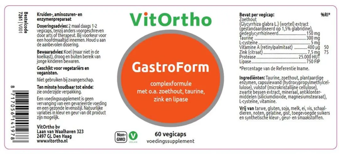 VitOrtho GastroForm 60 Vegacapsules