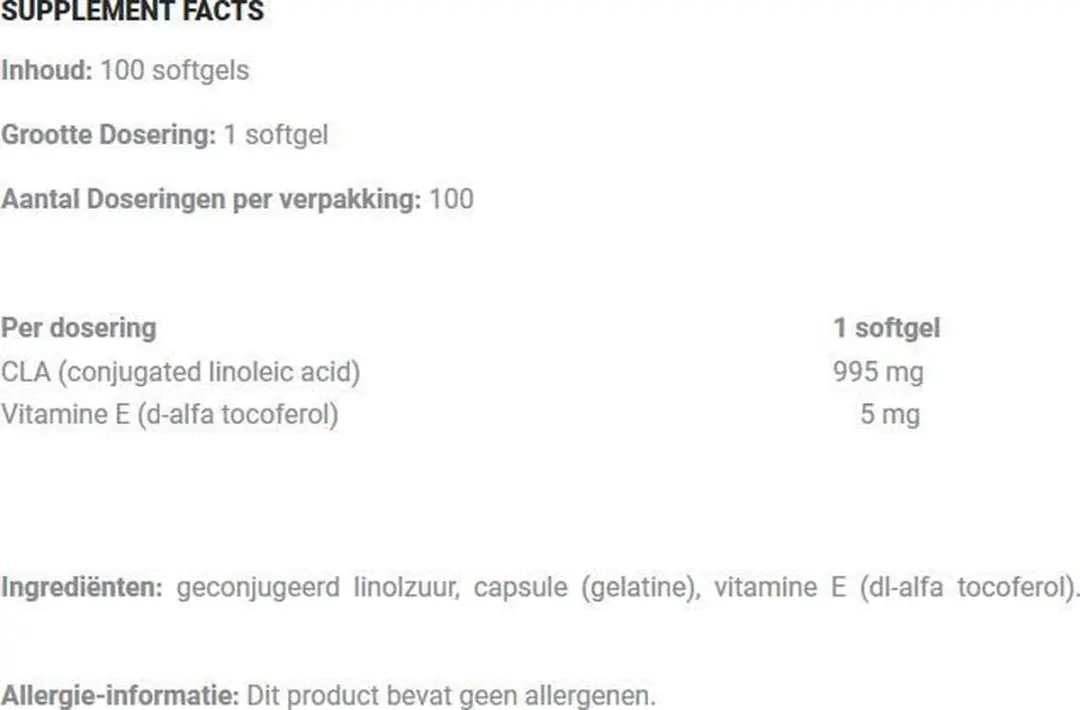XXL Nutrition CLA Force Linolzuur 100 Softgels