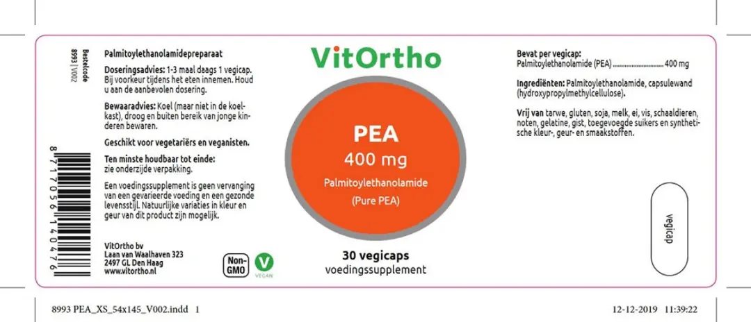 VitOrtho PEA 400mg 30 Vegicaps