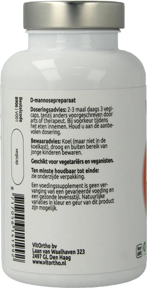VitOrtho D-Mannose 500mg 120 Capsules