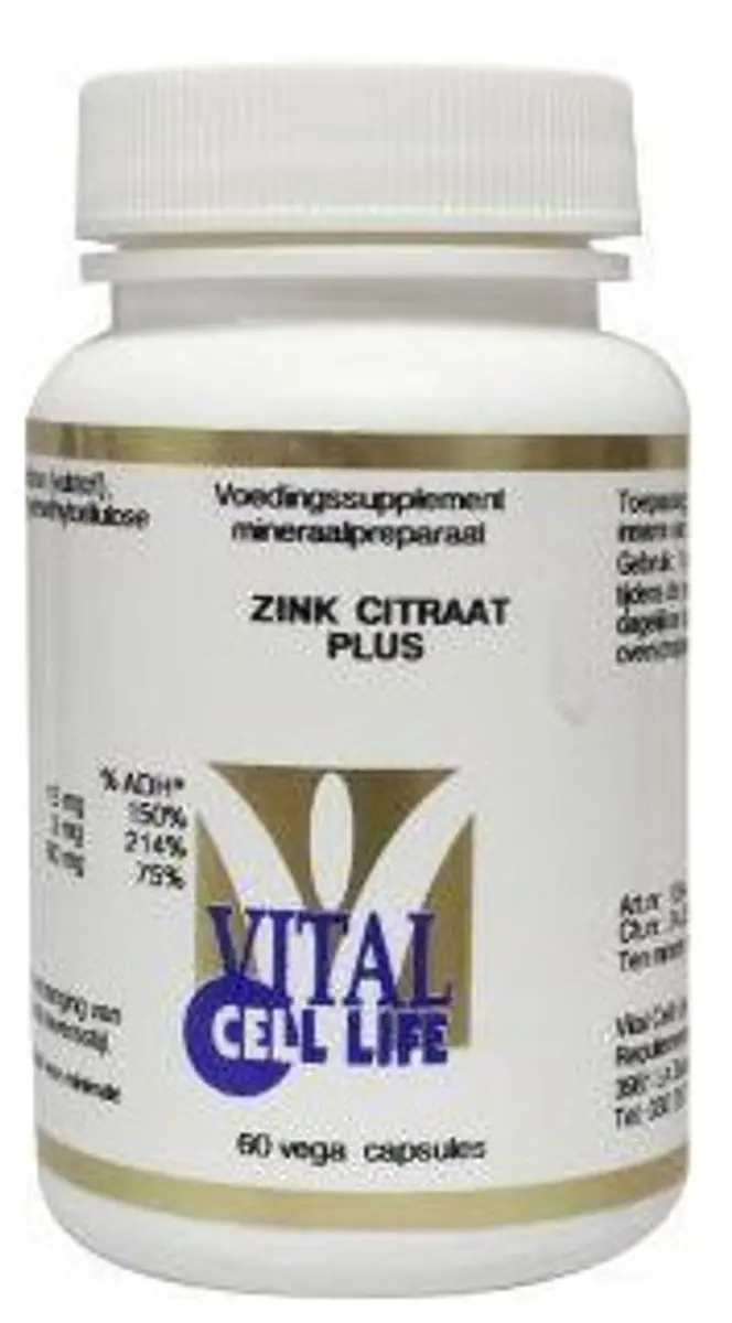 Vital Cell Life Zinkcitraat 60 Capsules