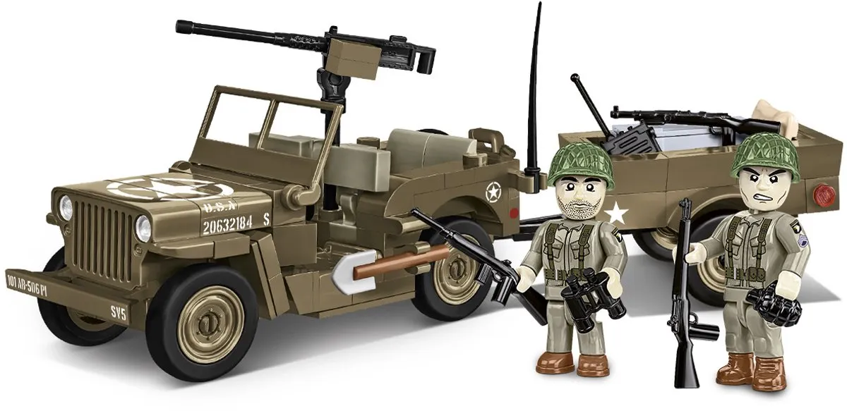 Cobi 3132 Willys MB & Trailer - 200 Stukken - Meerkleurig