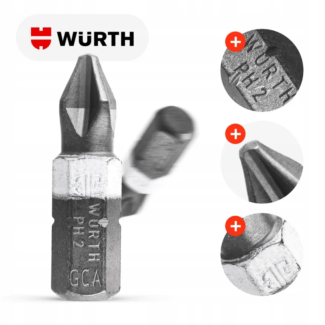 Würth PH2 Schroefbit 25mm - Beton