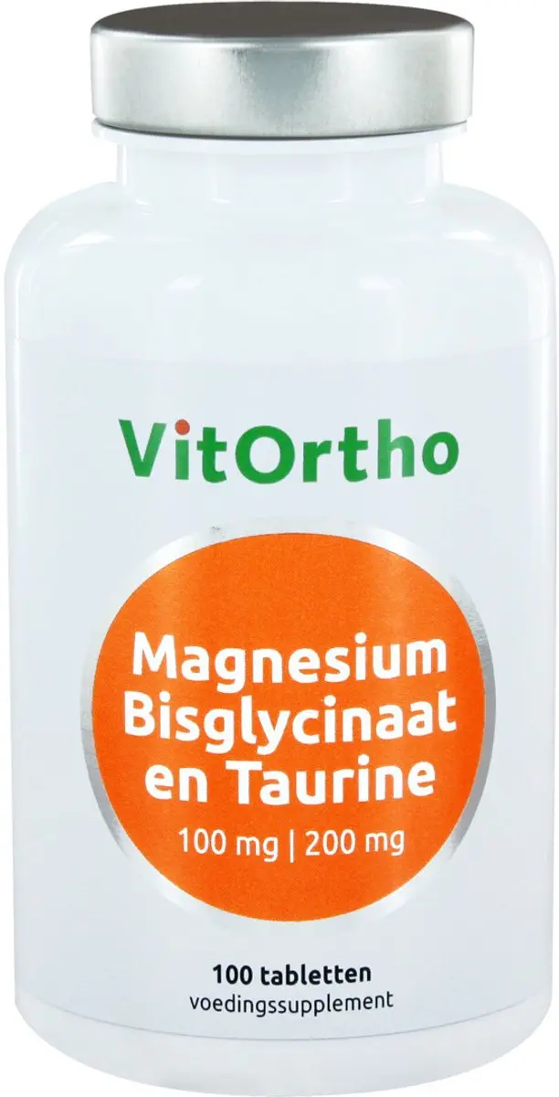 VitOrtho Magnesium Bisglycinaat & Taurine 100mg - 100 Tabletten