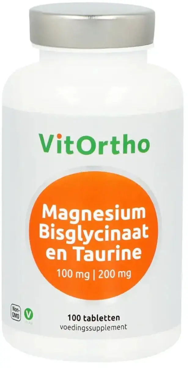 VitOrtho Magnesium Bisglycinaat & Taurine 100mg - 100 Tabletten