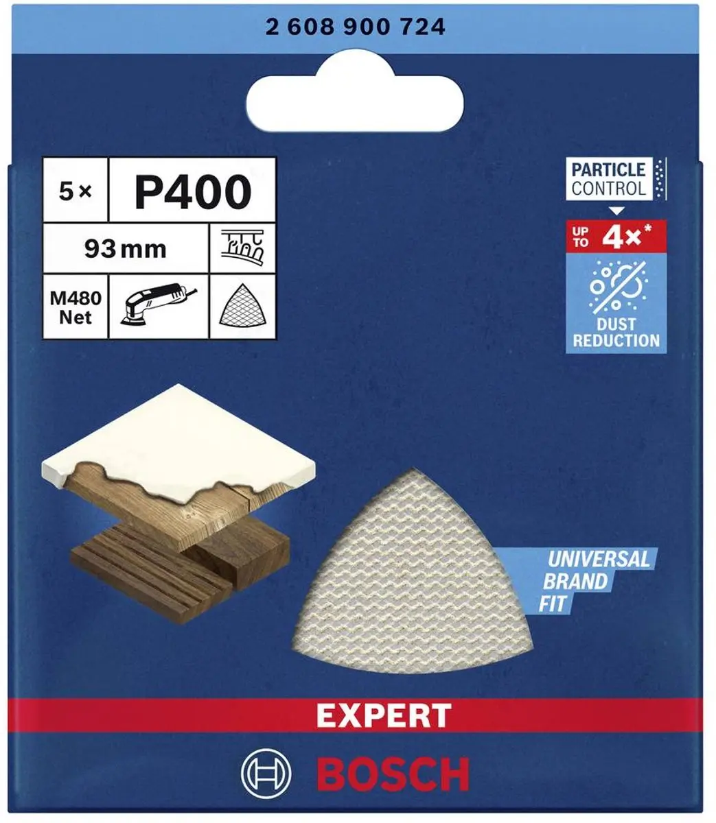 Bosch Professional M480 Schuurnet 93mm G 40 - 5 Stuks