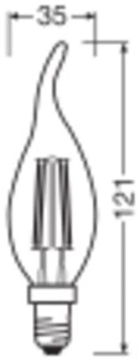 LEDVANCE LED Filament Tip-kaarslamp E14 4W - 470lm Warm wit