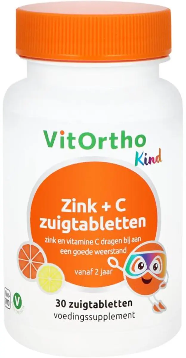 VitOrtho Zink + C Zuigtabletten Kind - 30 Stuks