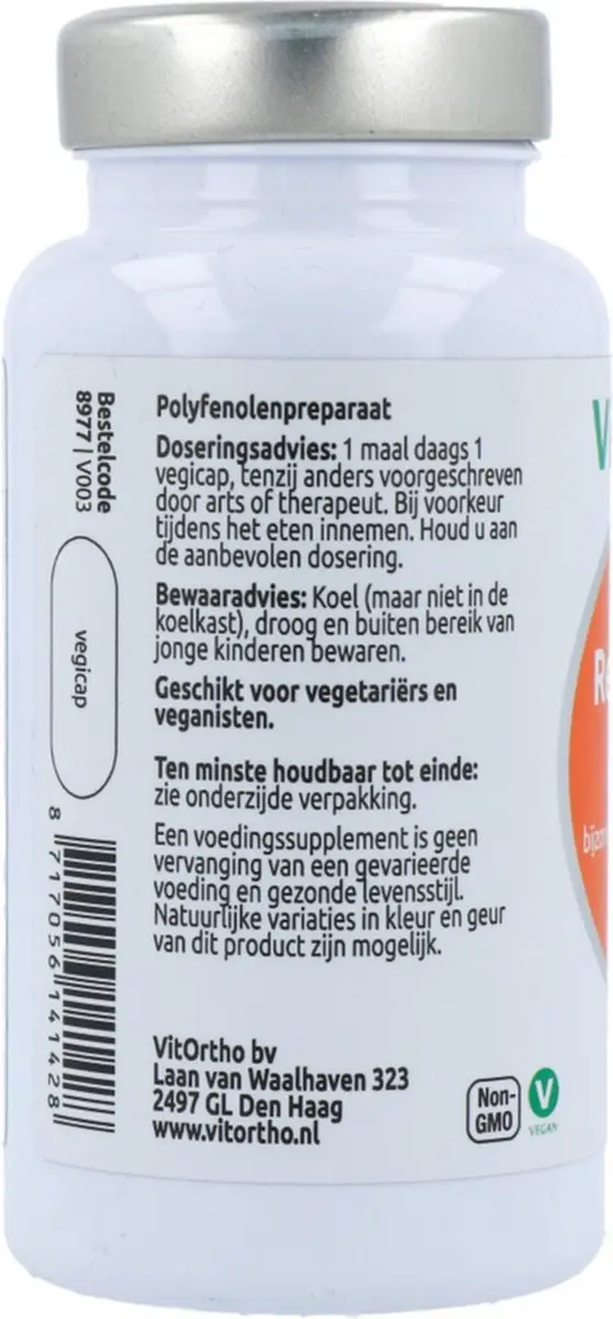 VitOrtho Resveratrol 100mg - 60 Capsules