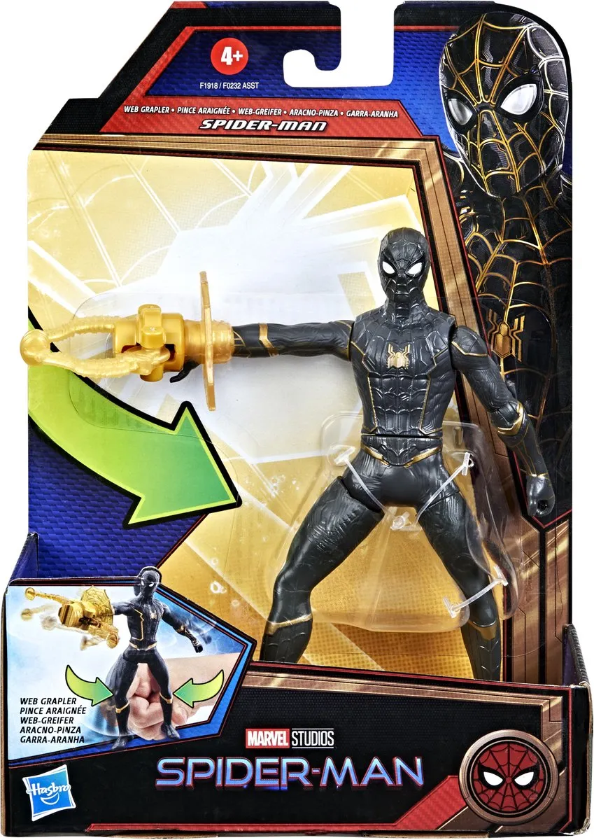 Hasbro Marvel Spider-Man Far From Home Actiefiguur 15cm - Zwart/Goud