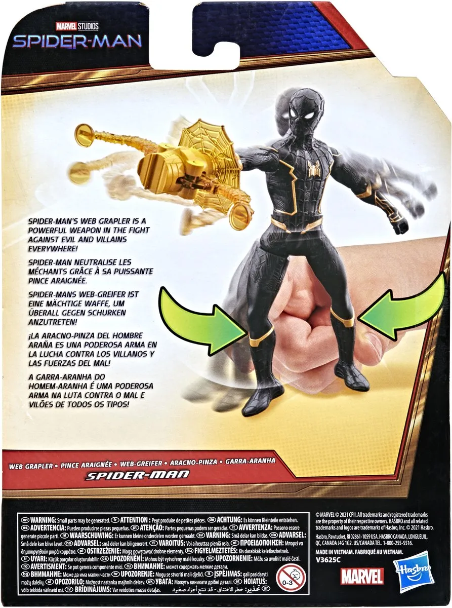 Hasbro Marvel Spider-Man Far From Home Actiefiguur 15cm - Zwart/Goud