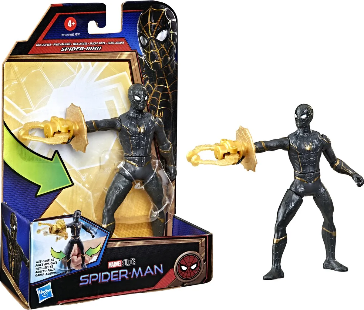 Hasbro Marvel Spider-Man Far From Home Actiefiguur 15cm - Zwart/Goud