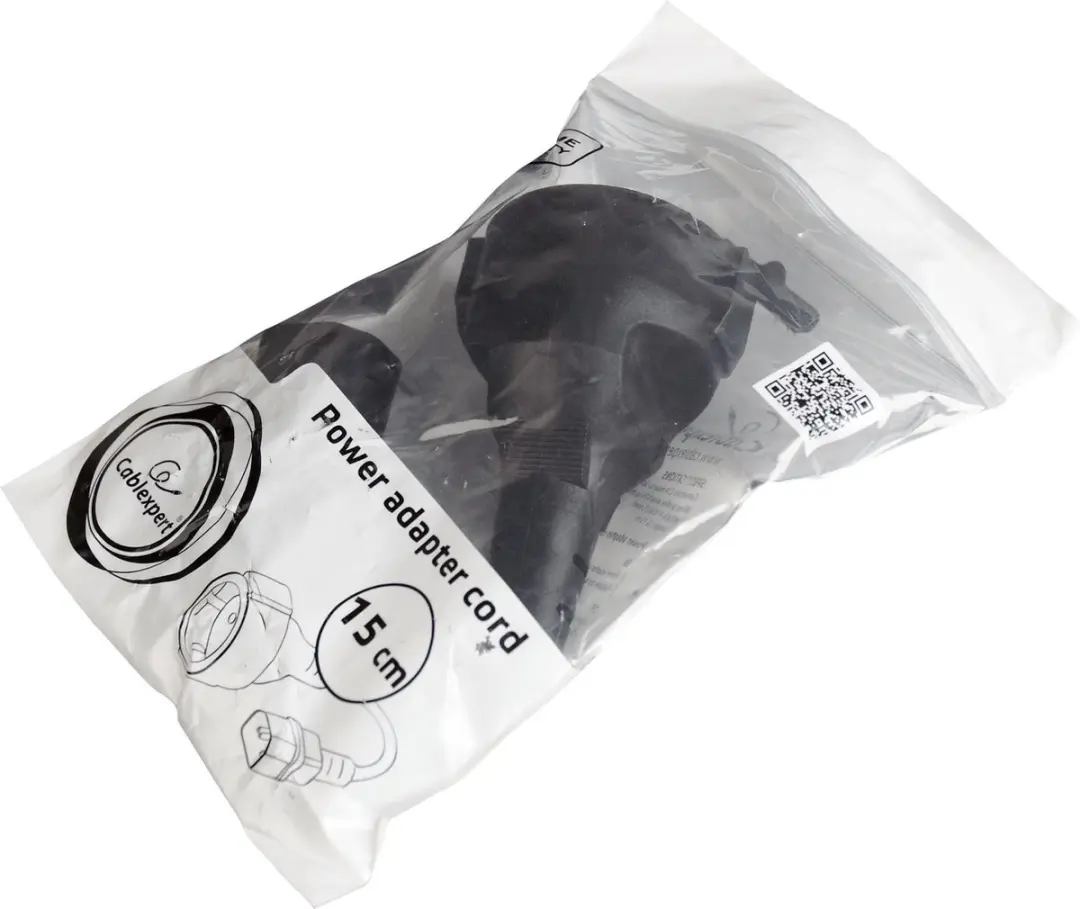 Cablexpert C14-CEE 7/3 Stroomkabel 3x0,75mm² - 0,15m - Zwart