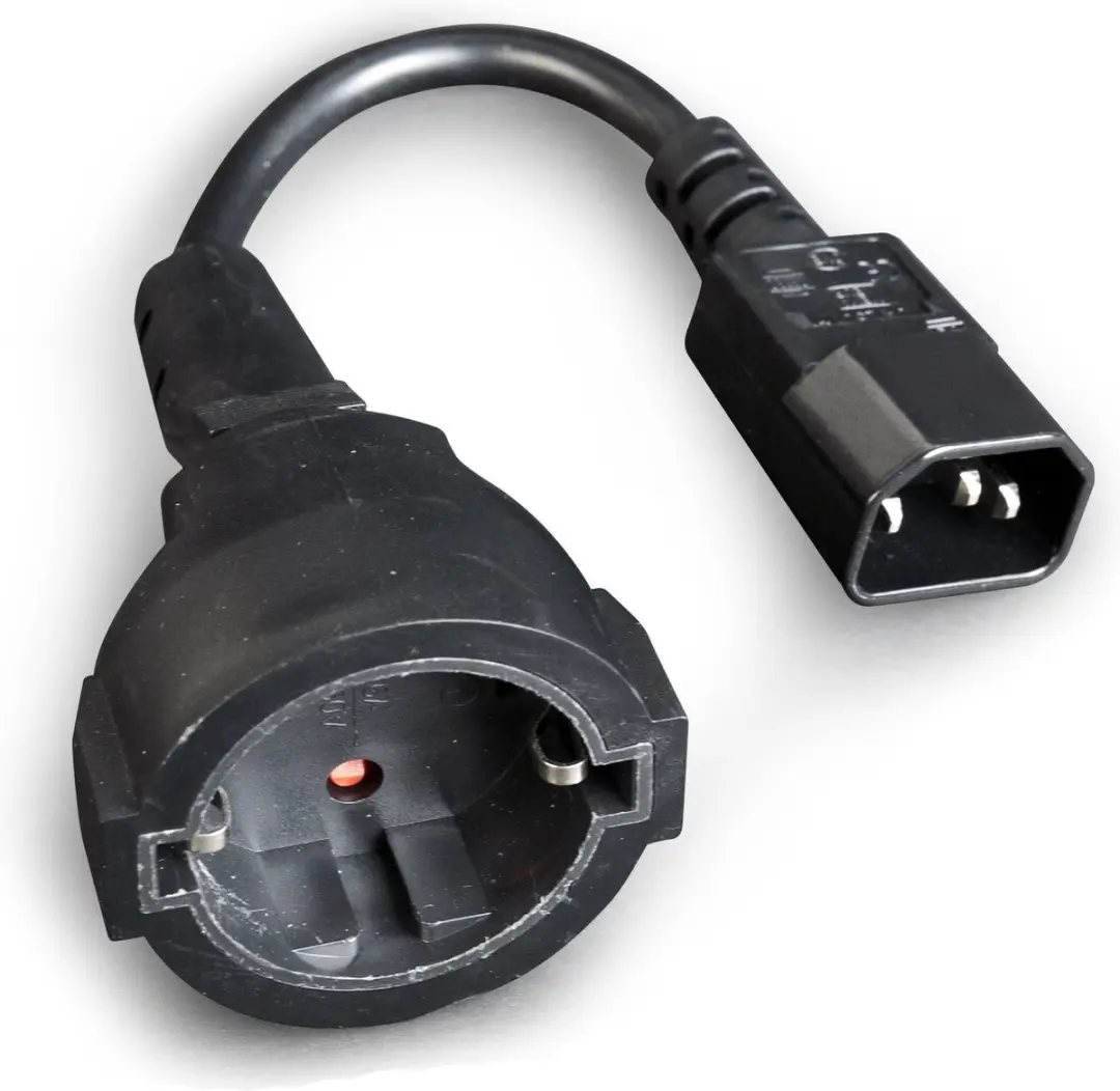 Cablexpert C14-CEE 7/3 Stroomkabel 3x0,75mm² - 0,15m - Zwart
