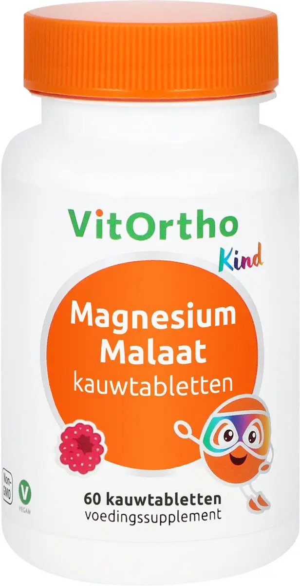 VitOrtho Magnesium Malaat Kauwtabletten 60 Stuks