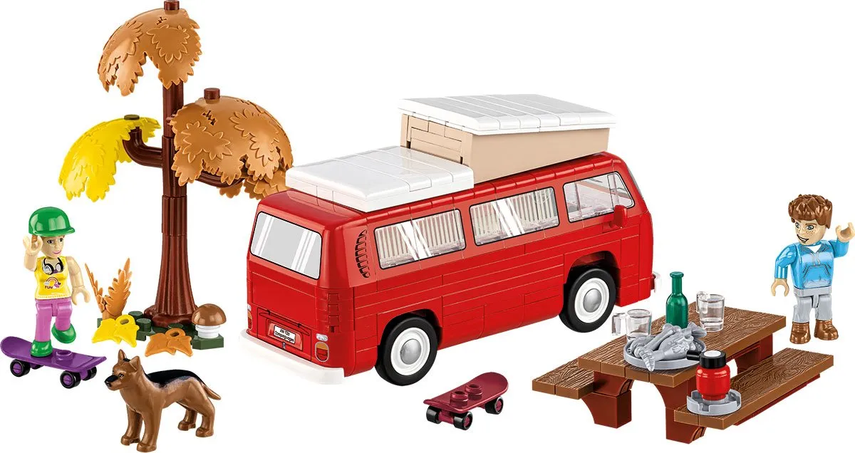 Cobi 24616 VW T2A Camper - 272 Stukken - 2 Minifiguren - Rood/Wit