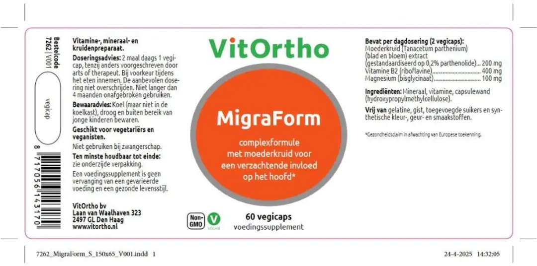 VitOrtho Migraform 60 Vegetarische Capsules